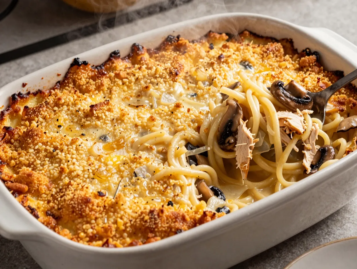 Creamy chicken tetrazzini