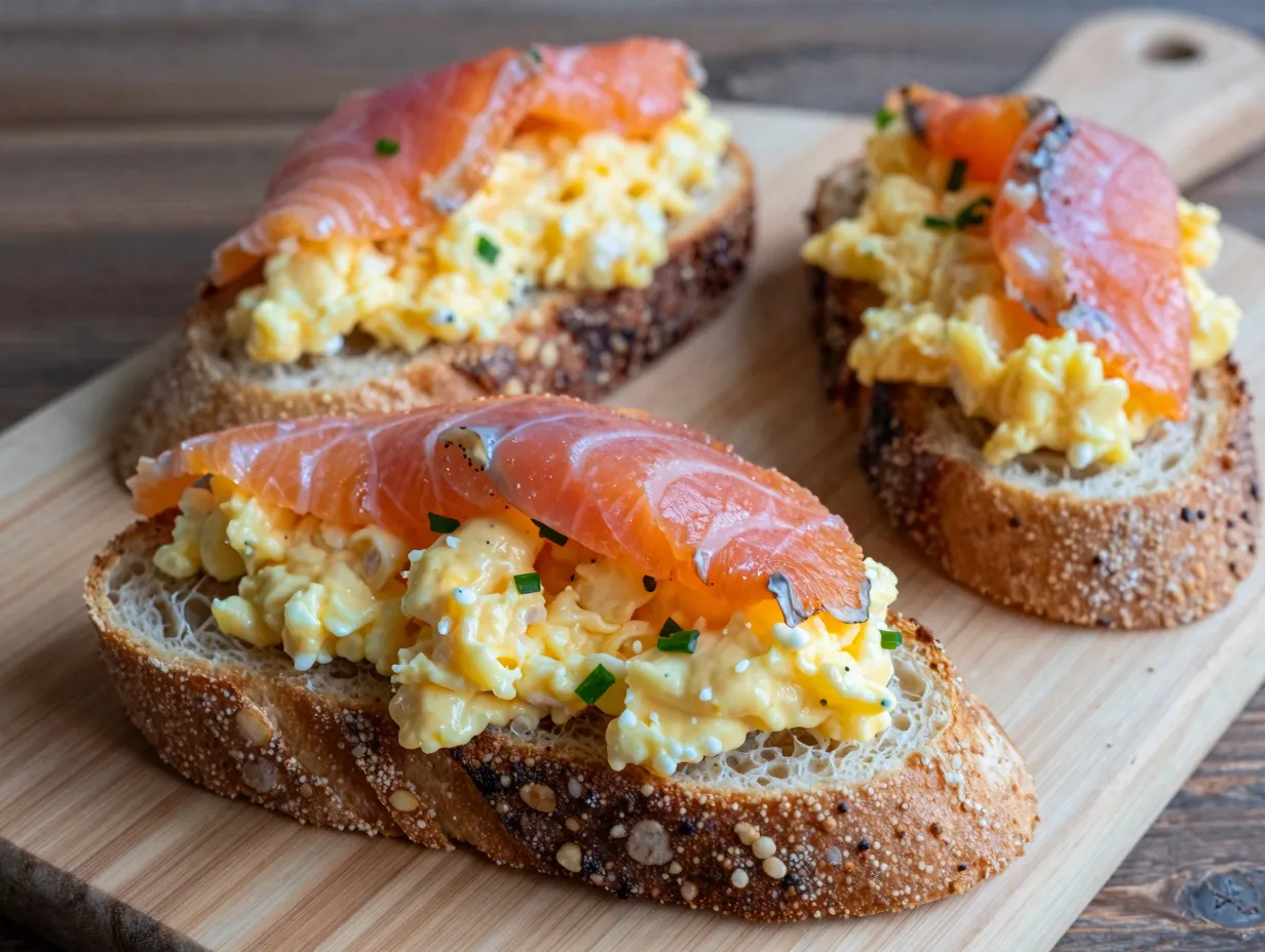 Smoked salmon bruschetta