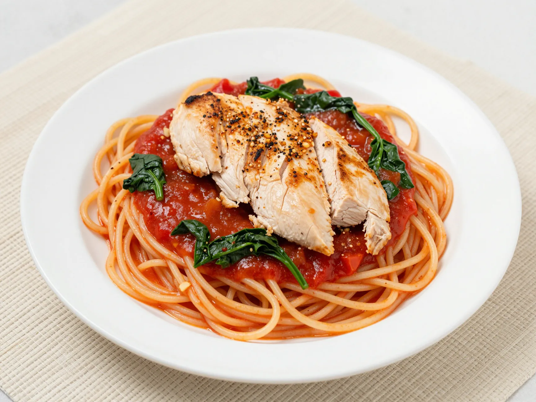 Tomato spinach chicken pasta