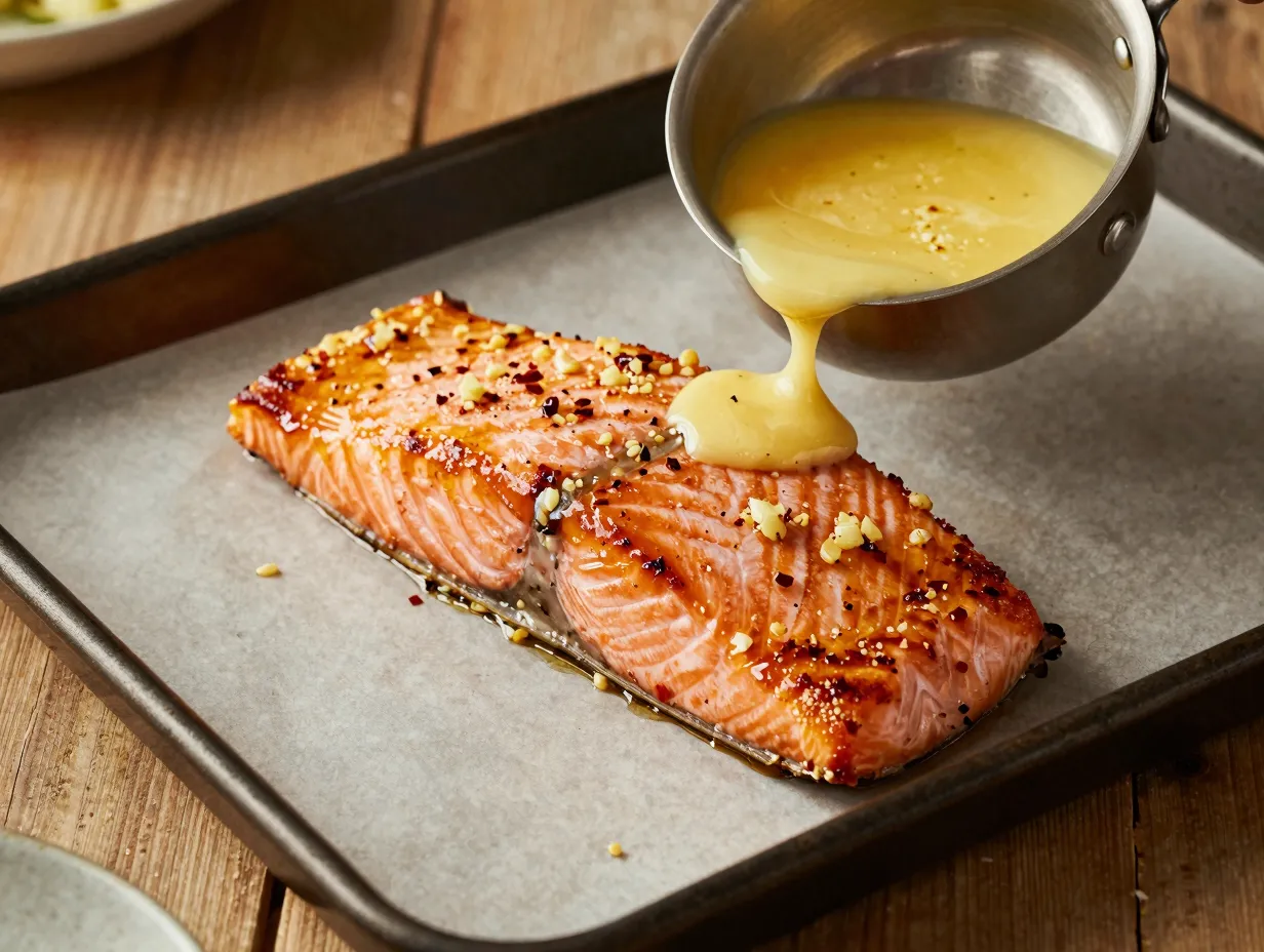 Garlic butter baked salmon