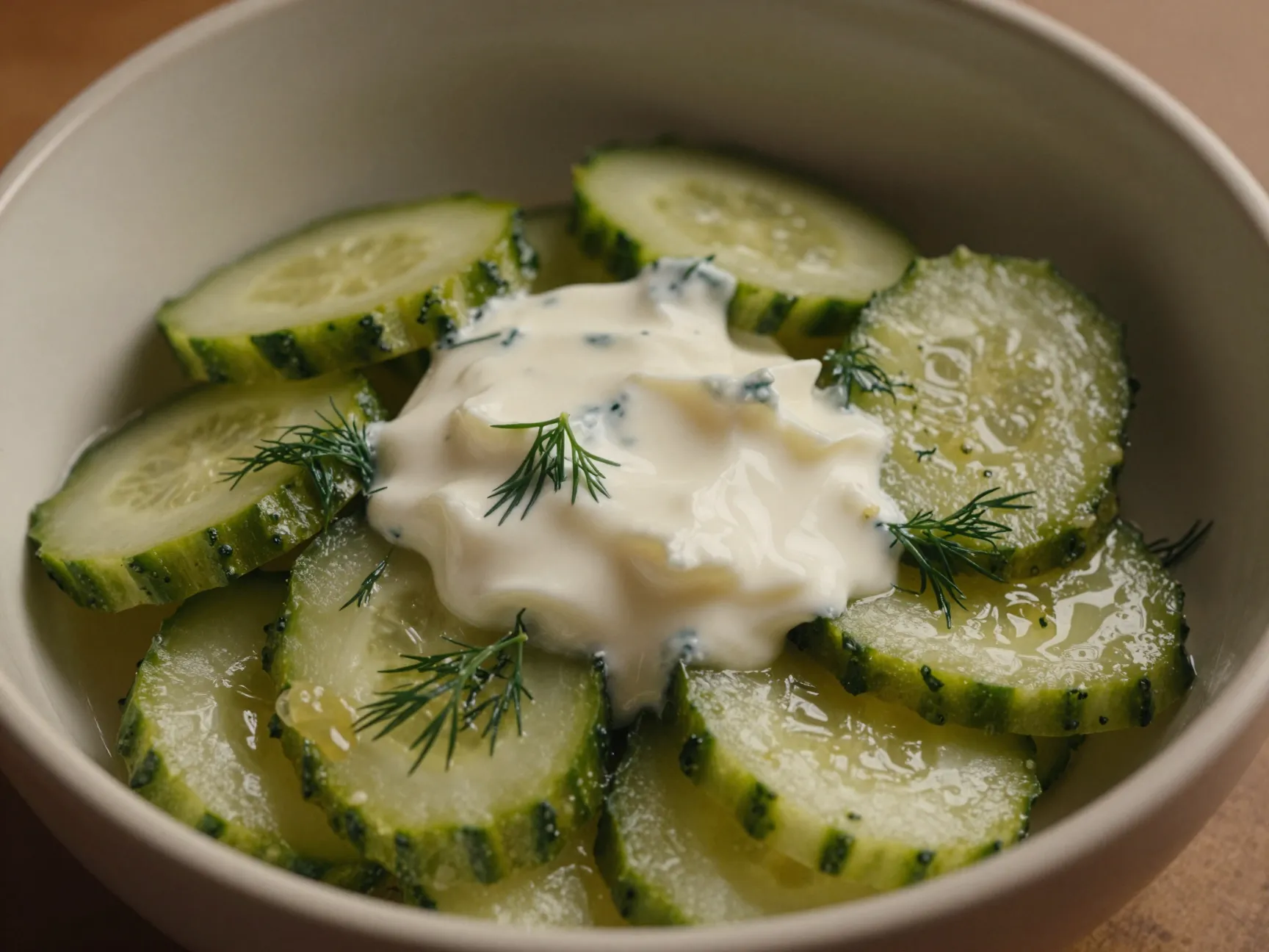 German style sweet and sour cucumber salad