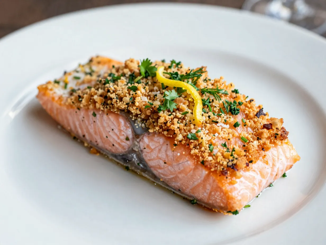 Lemon herb crusted salmon