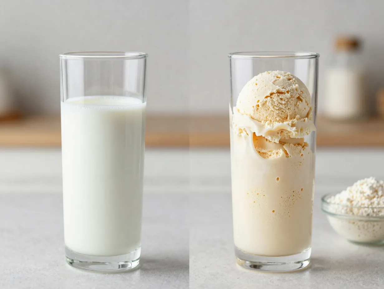 Low fat vanilla milk forward base