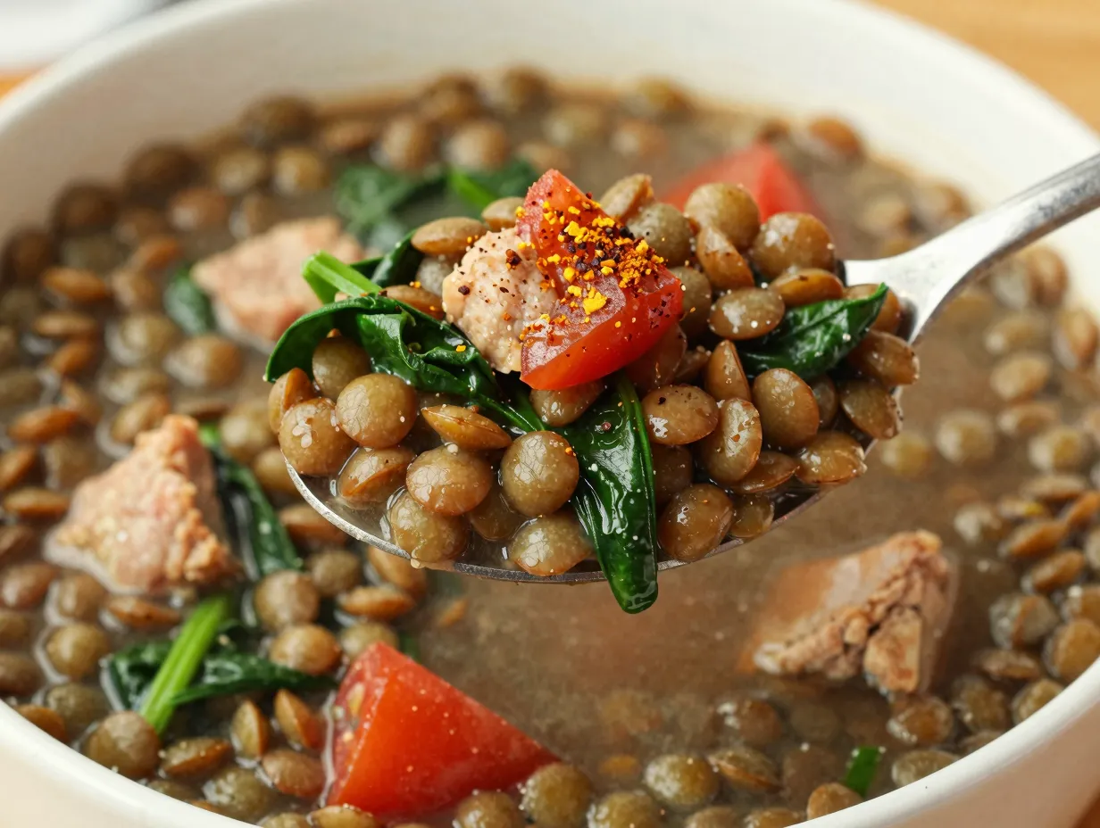 Pork and lentil stew