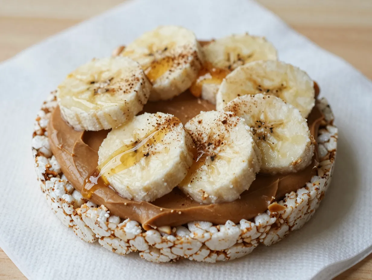 Peanut butter banana rice cake