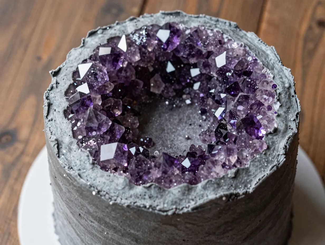 Geode crystal cake