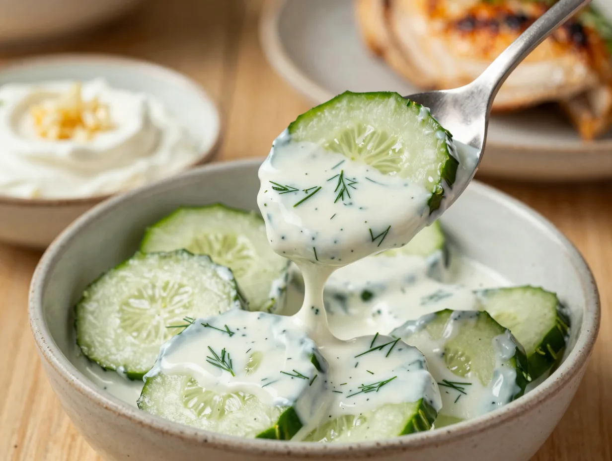 Creamy dill cucumber salad