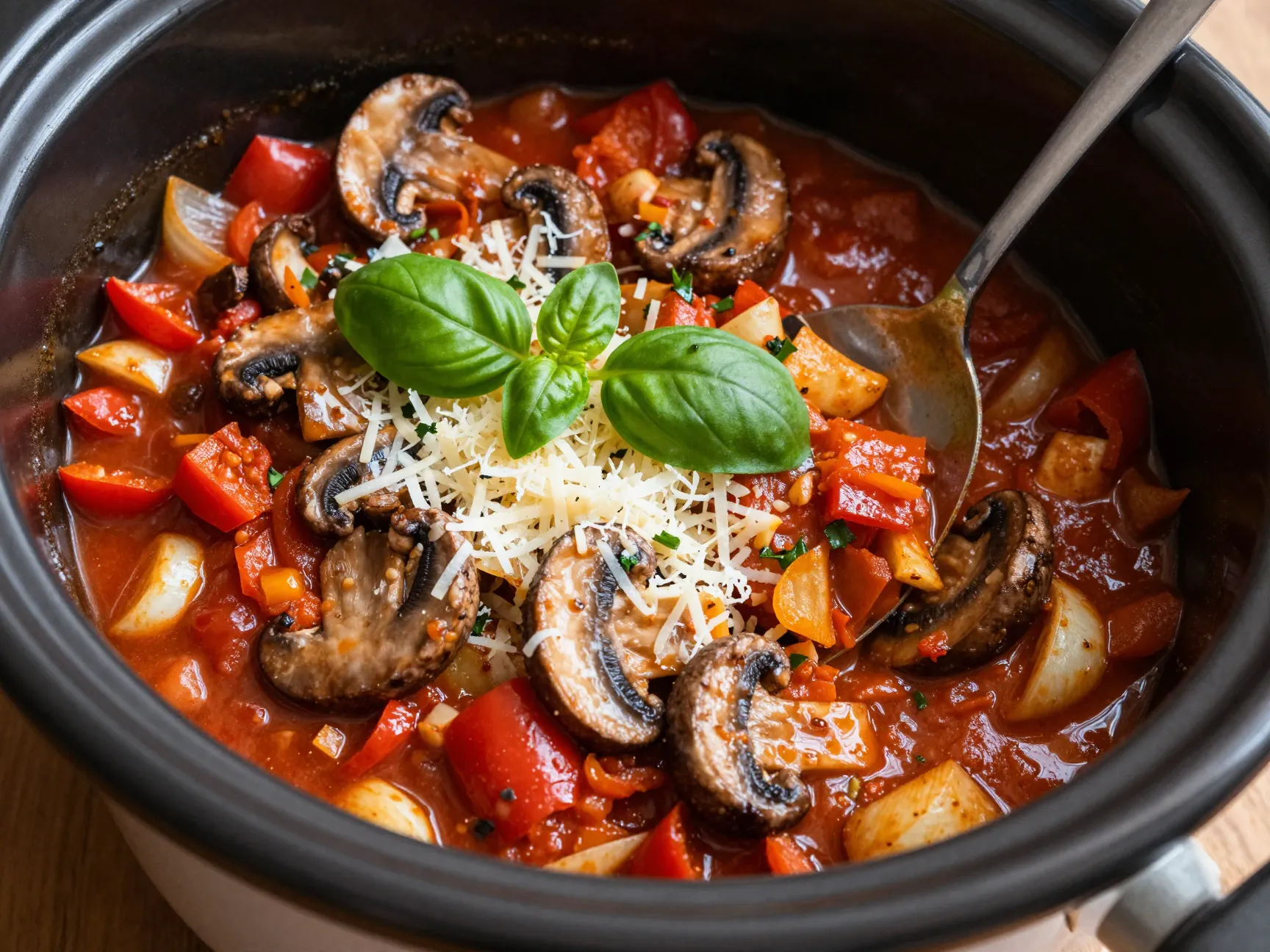Crockpot vegetarian spaghetti