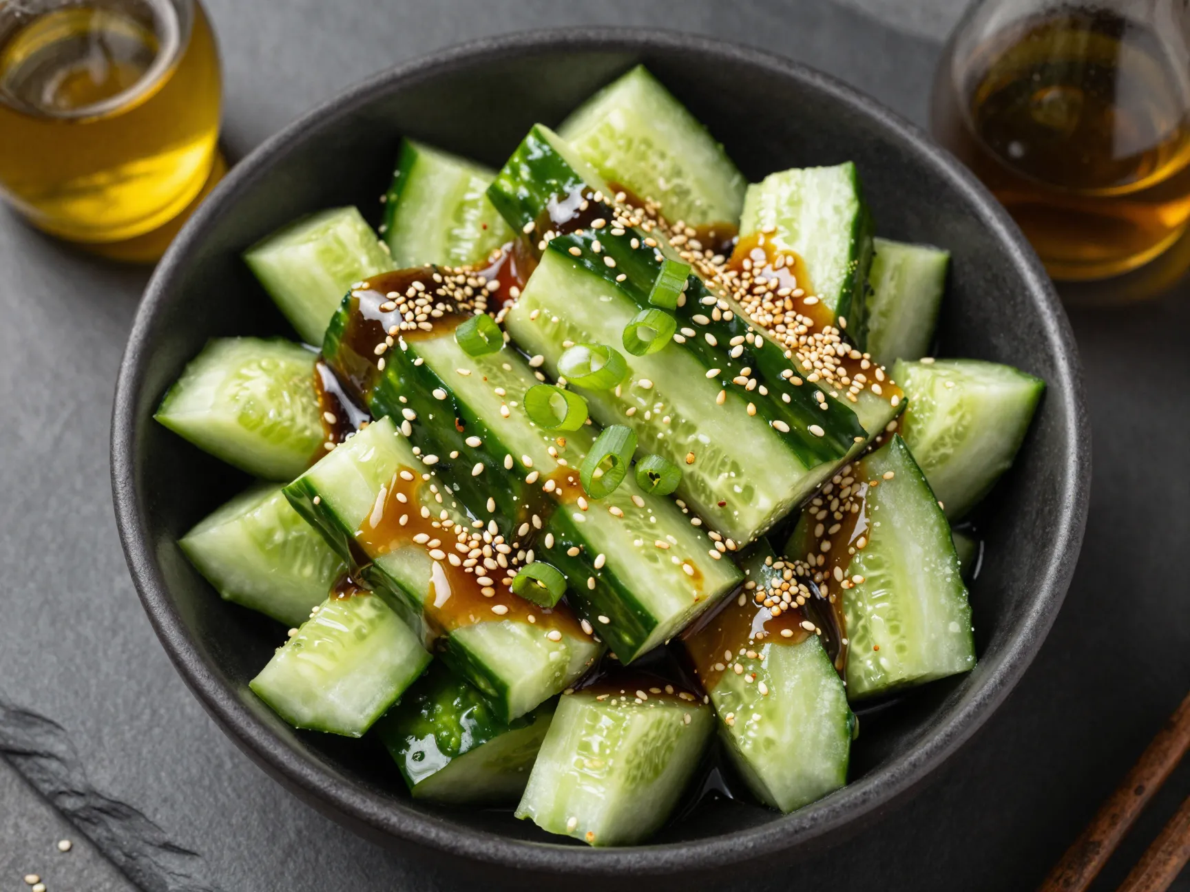 Asian inspired sesame cucumber salad