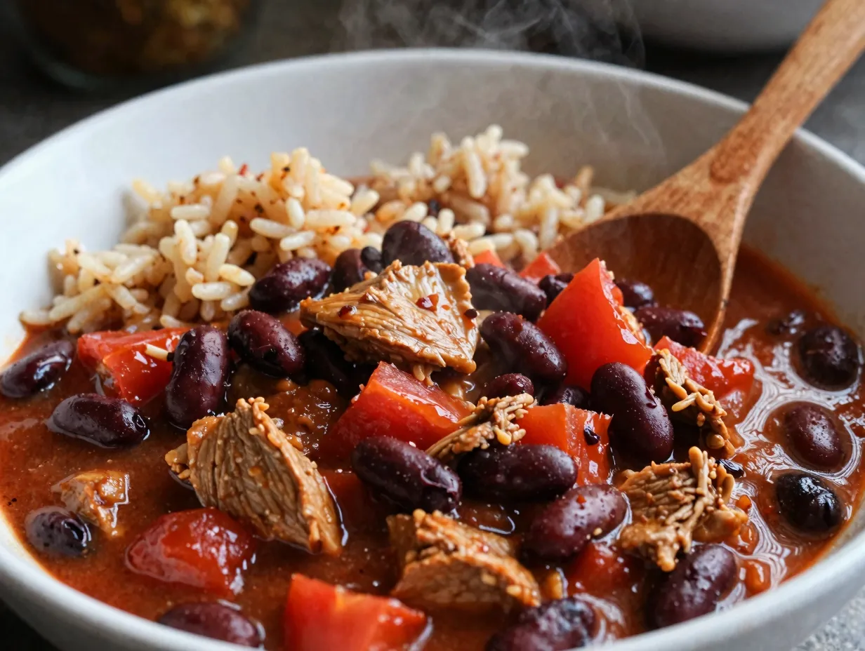Turkey chili with brown rice