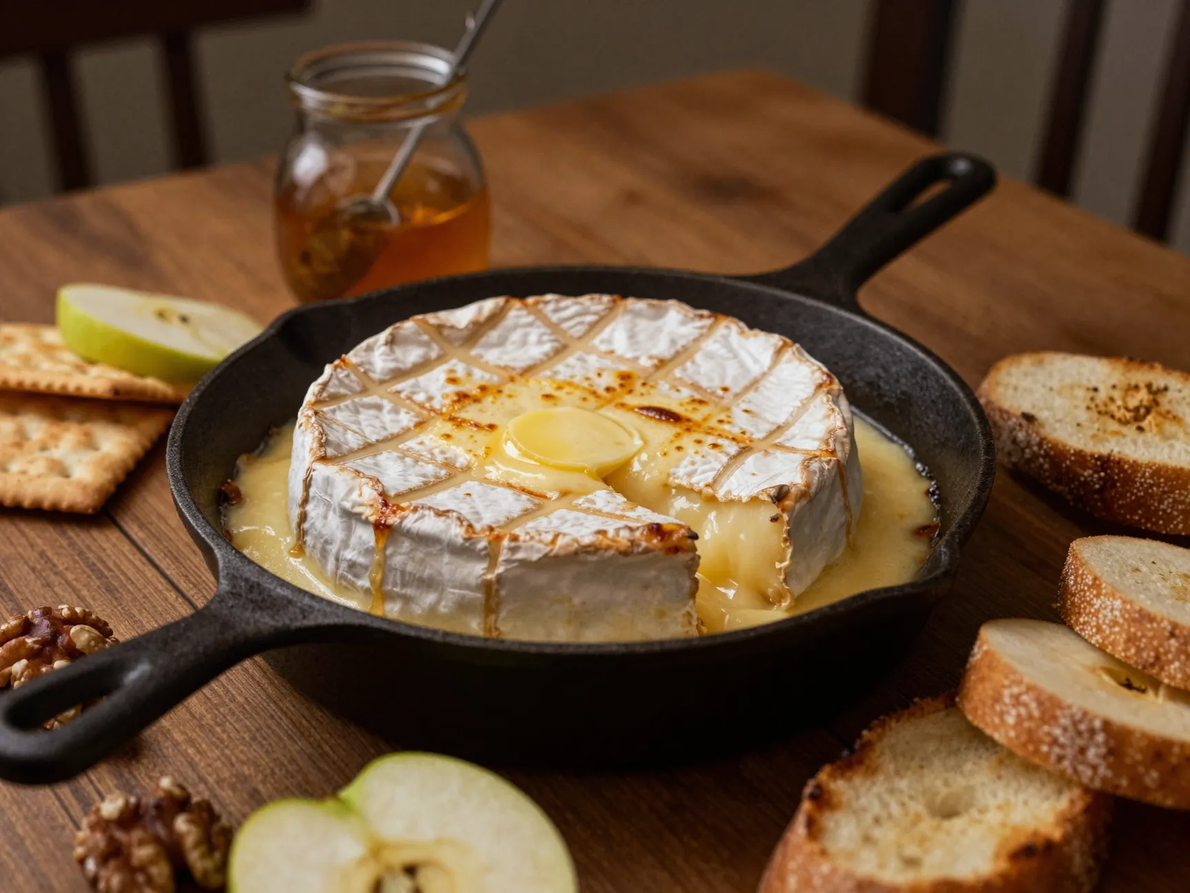 Garlic butter baked brie