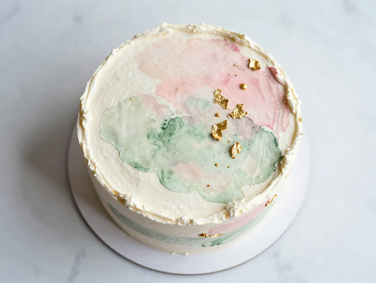 Painted watercolor cake