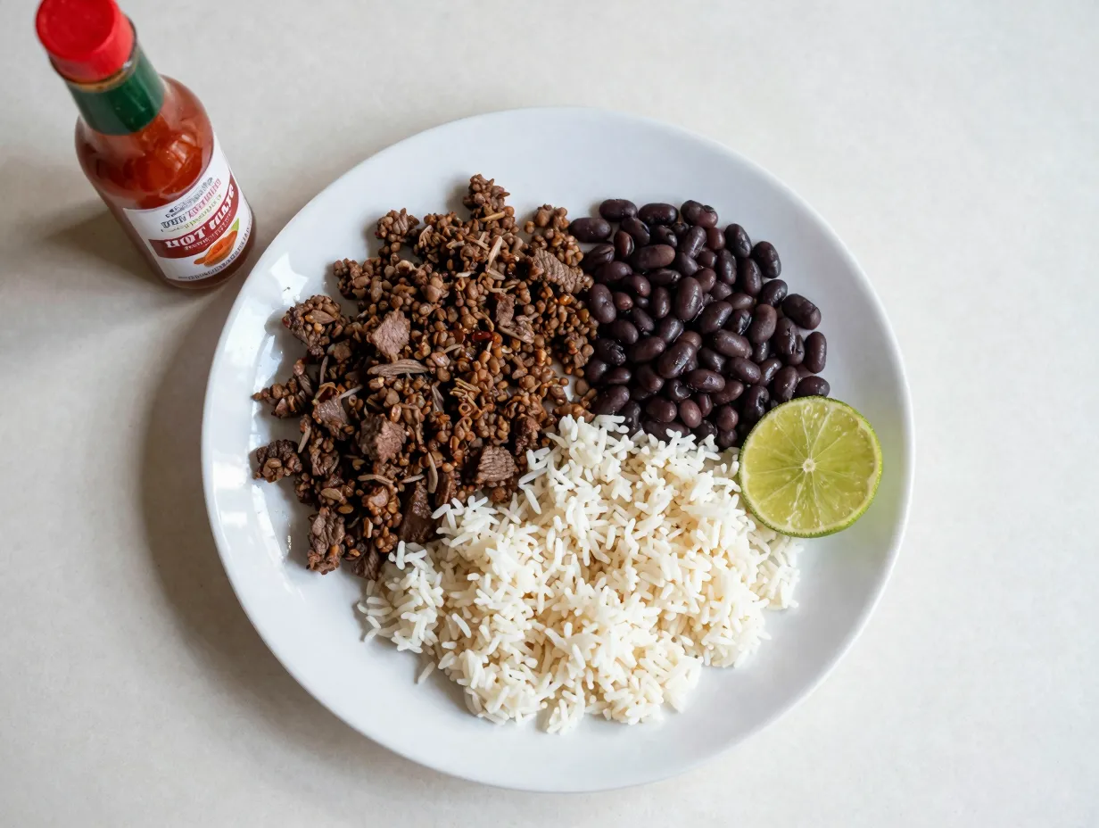 Beef rice and beans