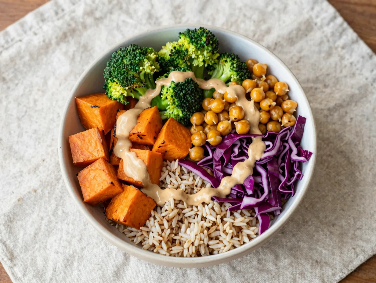 Buddha bowls with roasted vegetables
