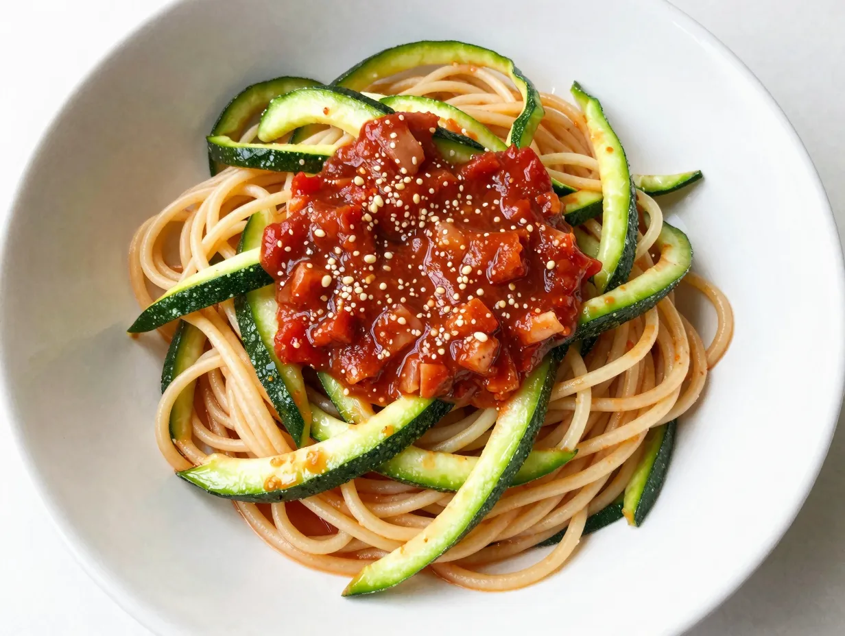 Crockpot spaghetti and zucchini noodles