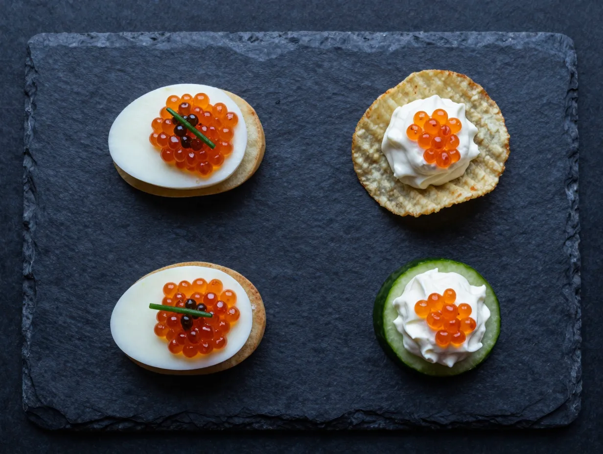 Caviar centric bites