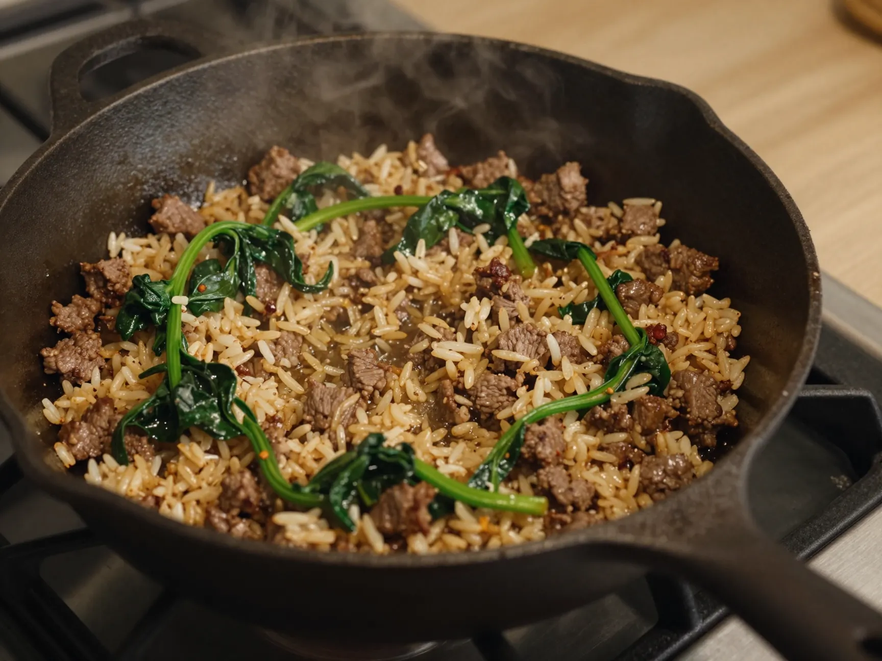Ground beef and rice