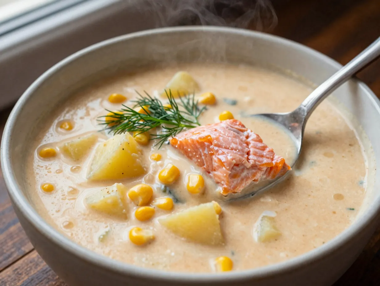 Salmon chowder or soup