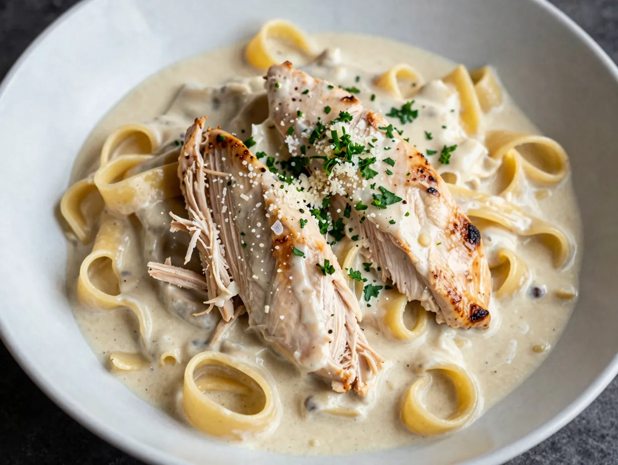 Slow cooker chicken alfredo