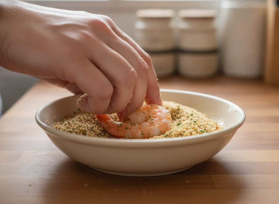 2 homemade air fryer breaded shrimp