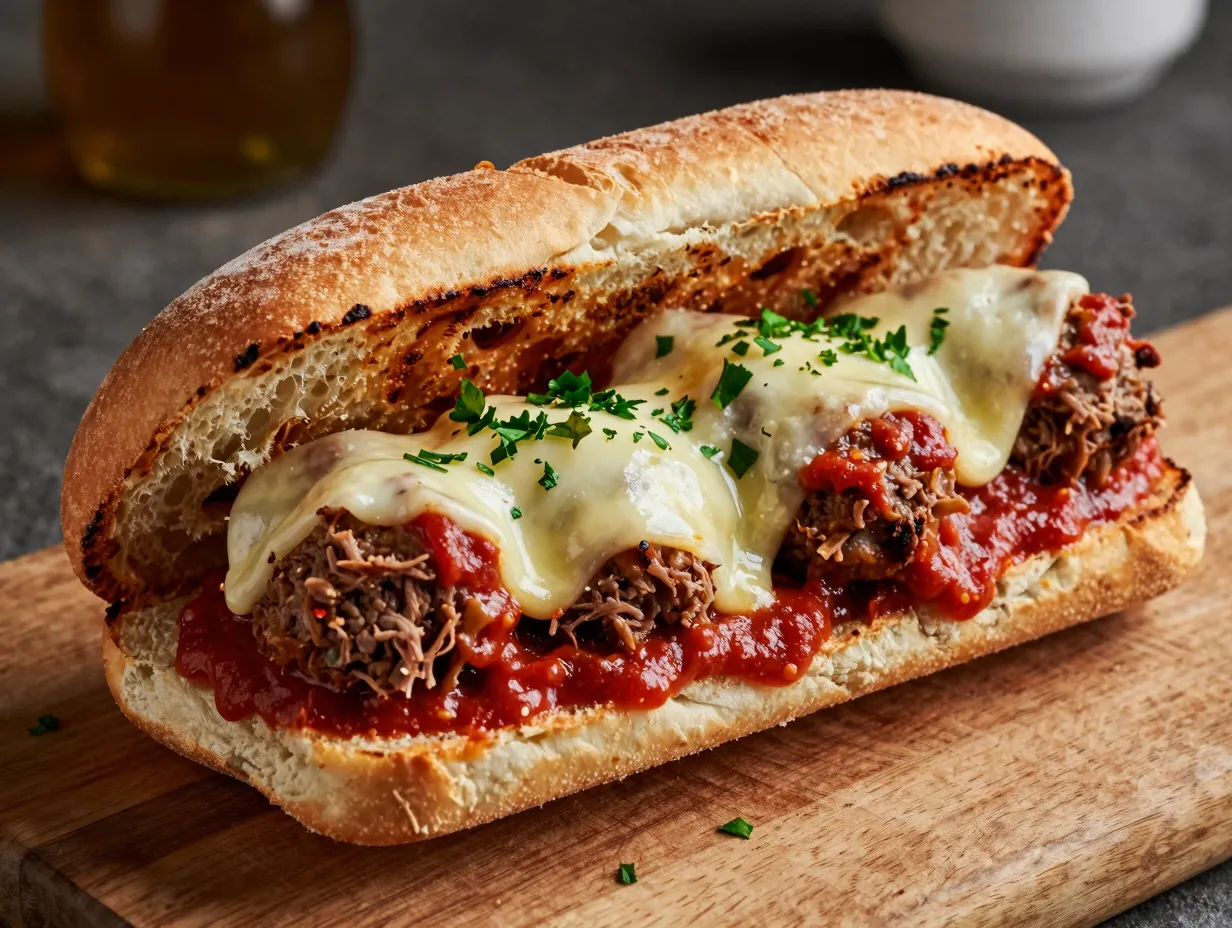 Italian pork and beef blended crockpot meatballs