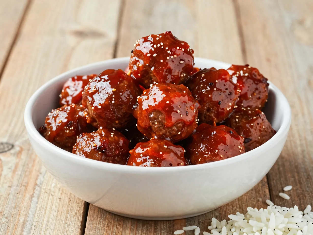 Three ingredient frozen meatball crockpot shortcut