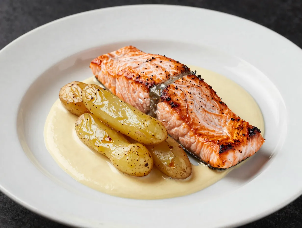Sheet pan salmon with roasted fingerling potatoes