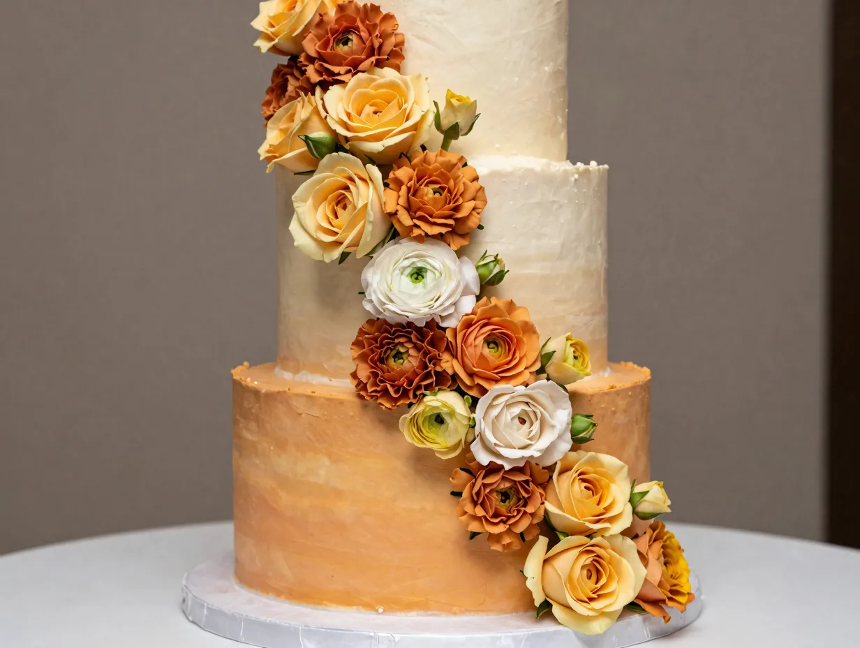 The floral ombre buttercream cake