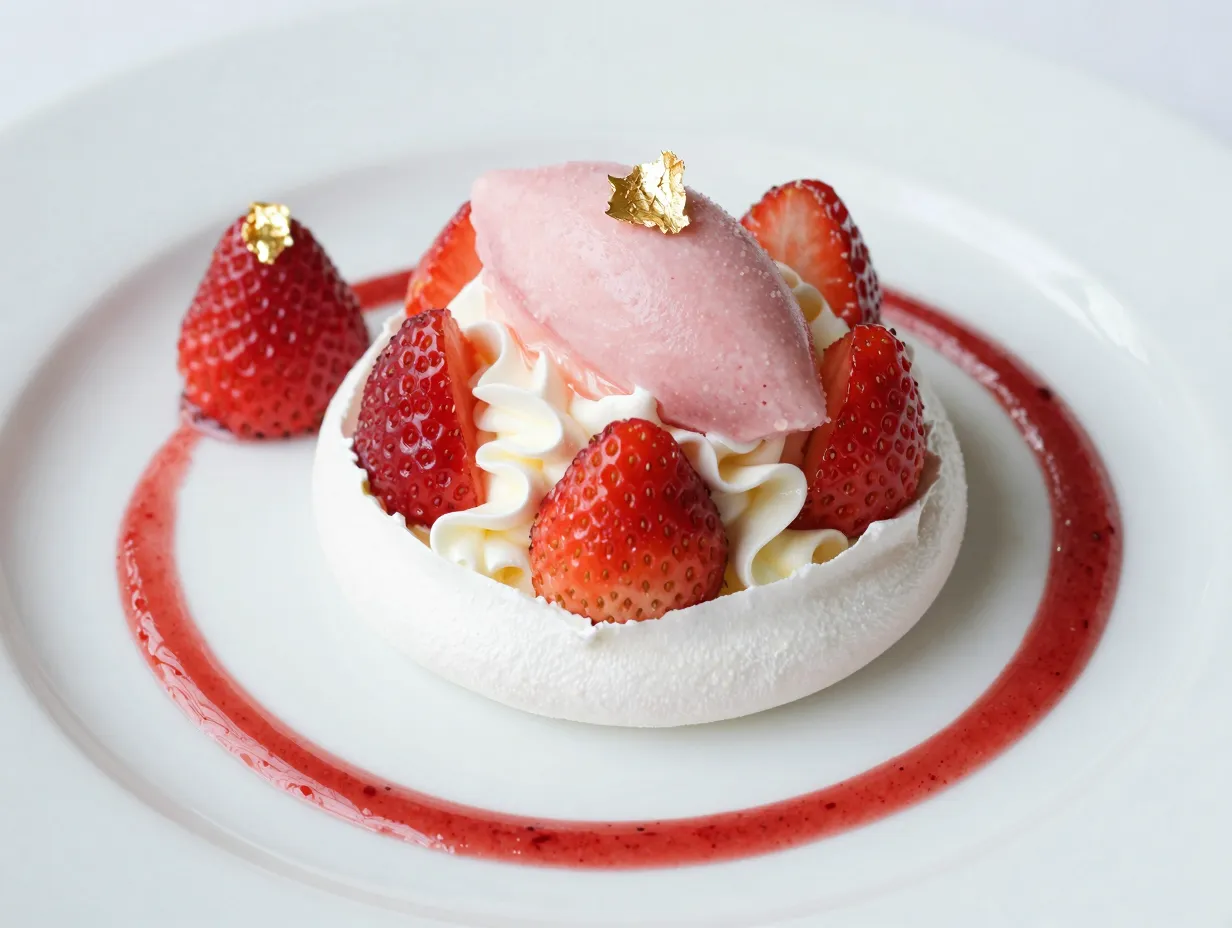 9 strawberry and champagne vacherin