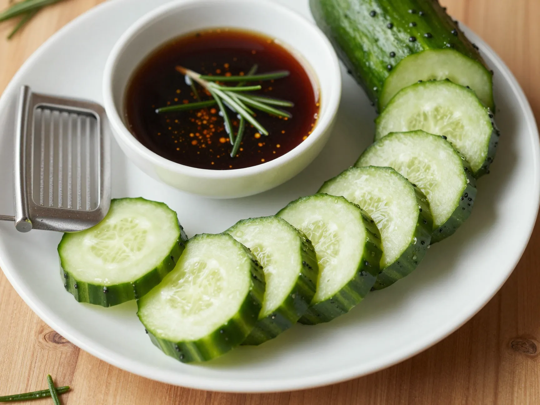 1 english cucumber salad with balsamic vinaigrette