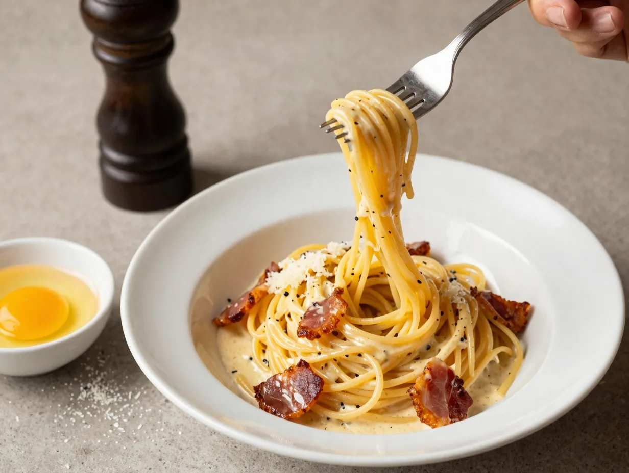 Classic spaghetti carbonara