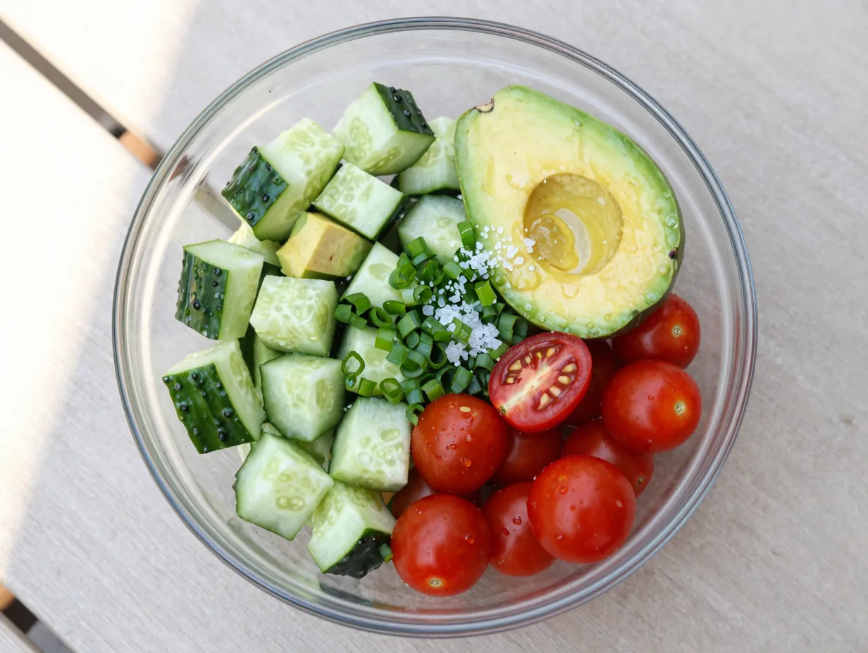 2 cucumber avocado salad