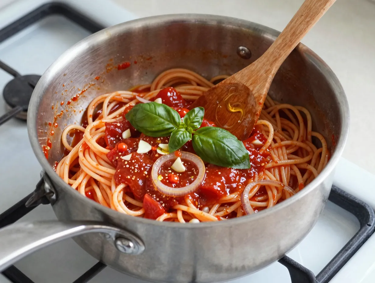 One pot tomato basil pasta
