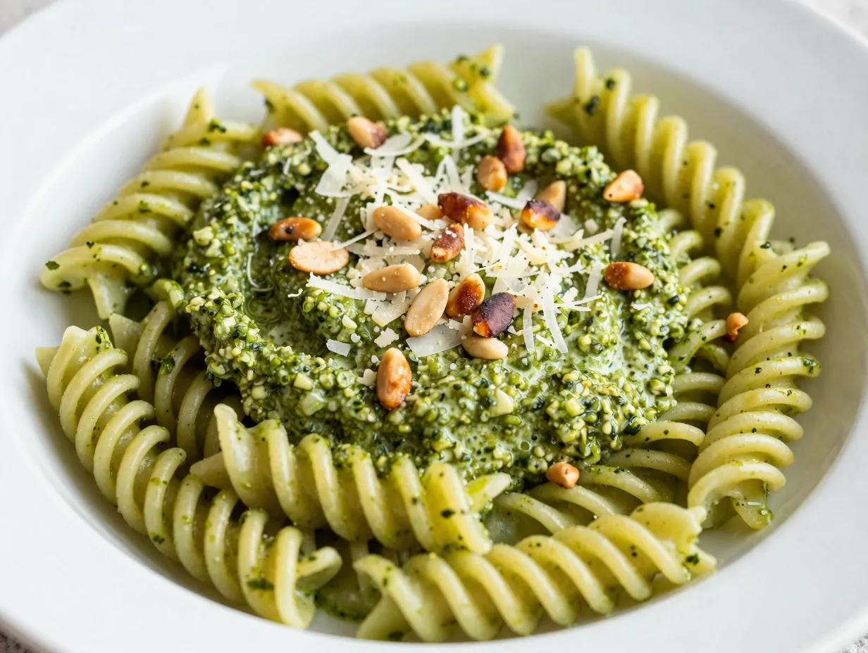 Creamy pesto pasta