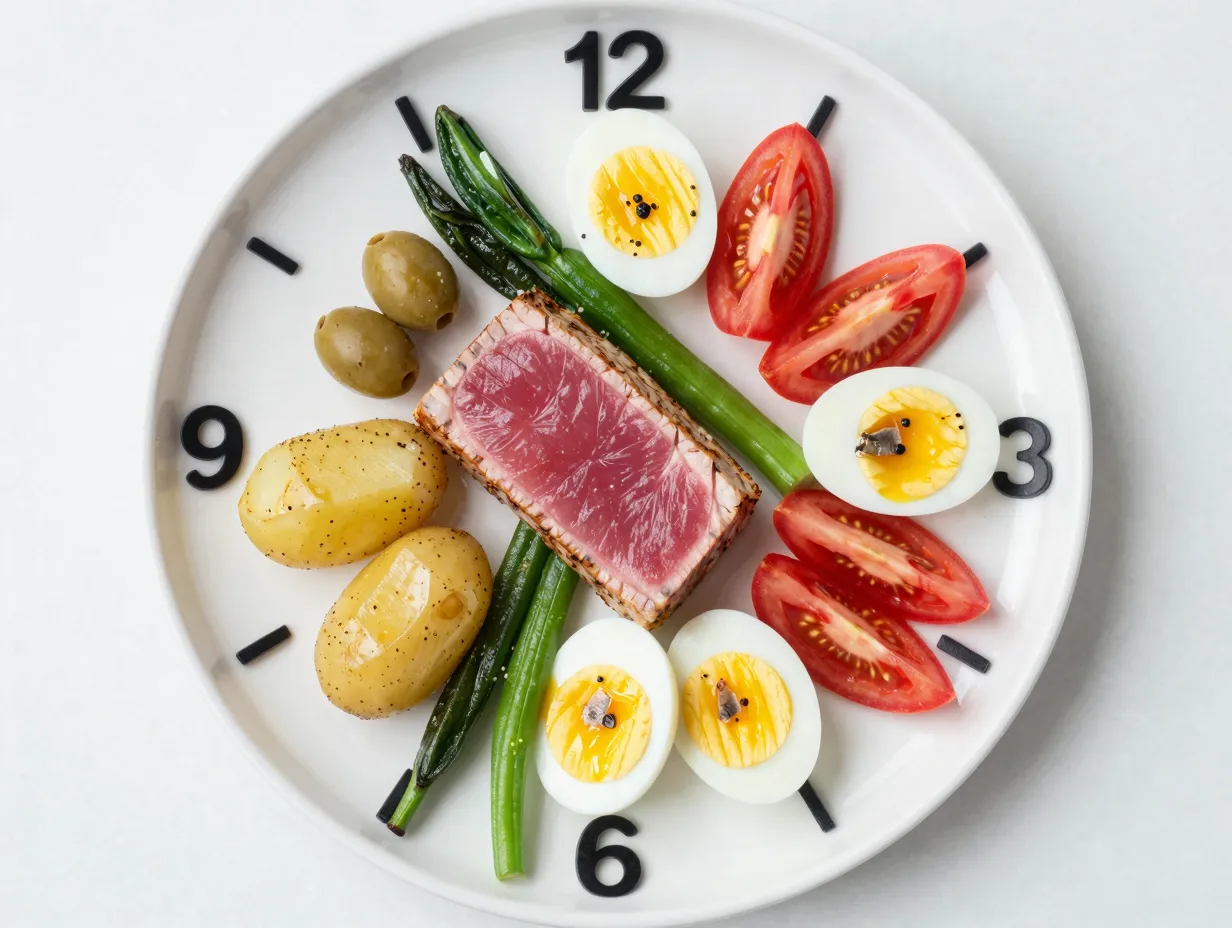 Nicoise salad with seared tuna and anchovy vinaigrette