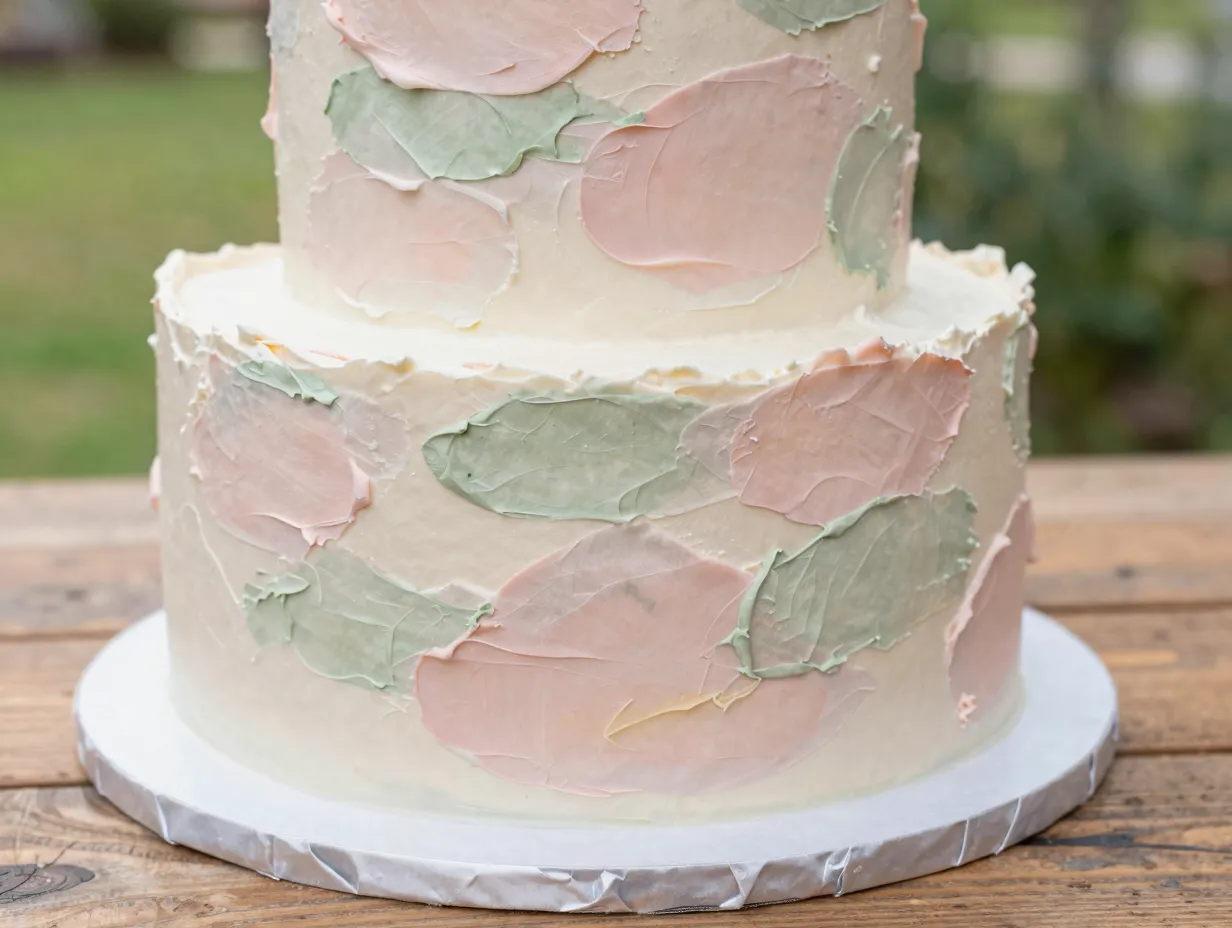 Watercolor buttercream cake