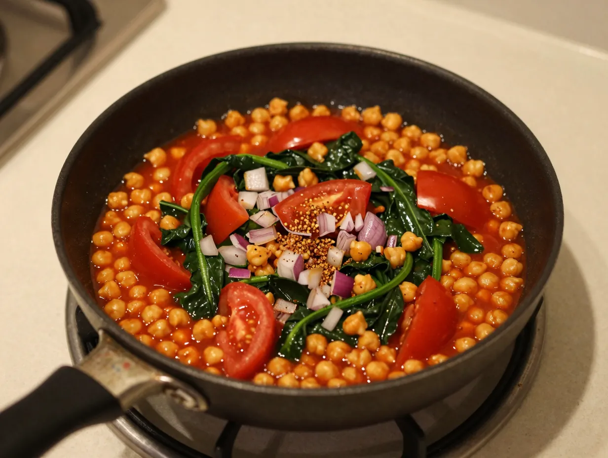 Mediterranean chickpea skillet