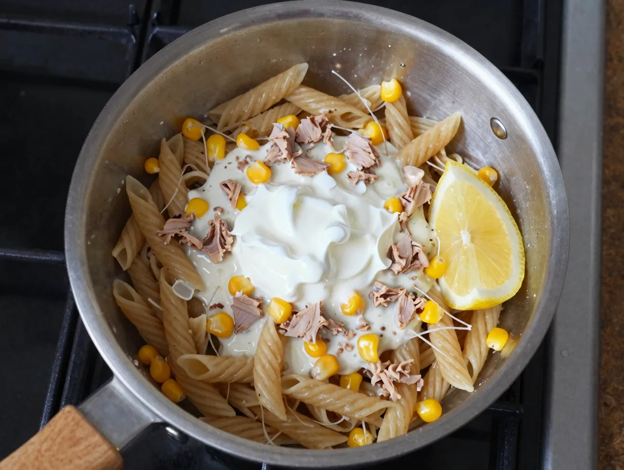 Tuna and sweetcorn wholemeal pasta