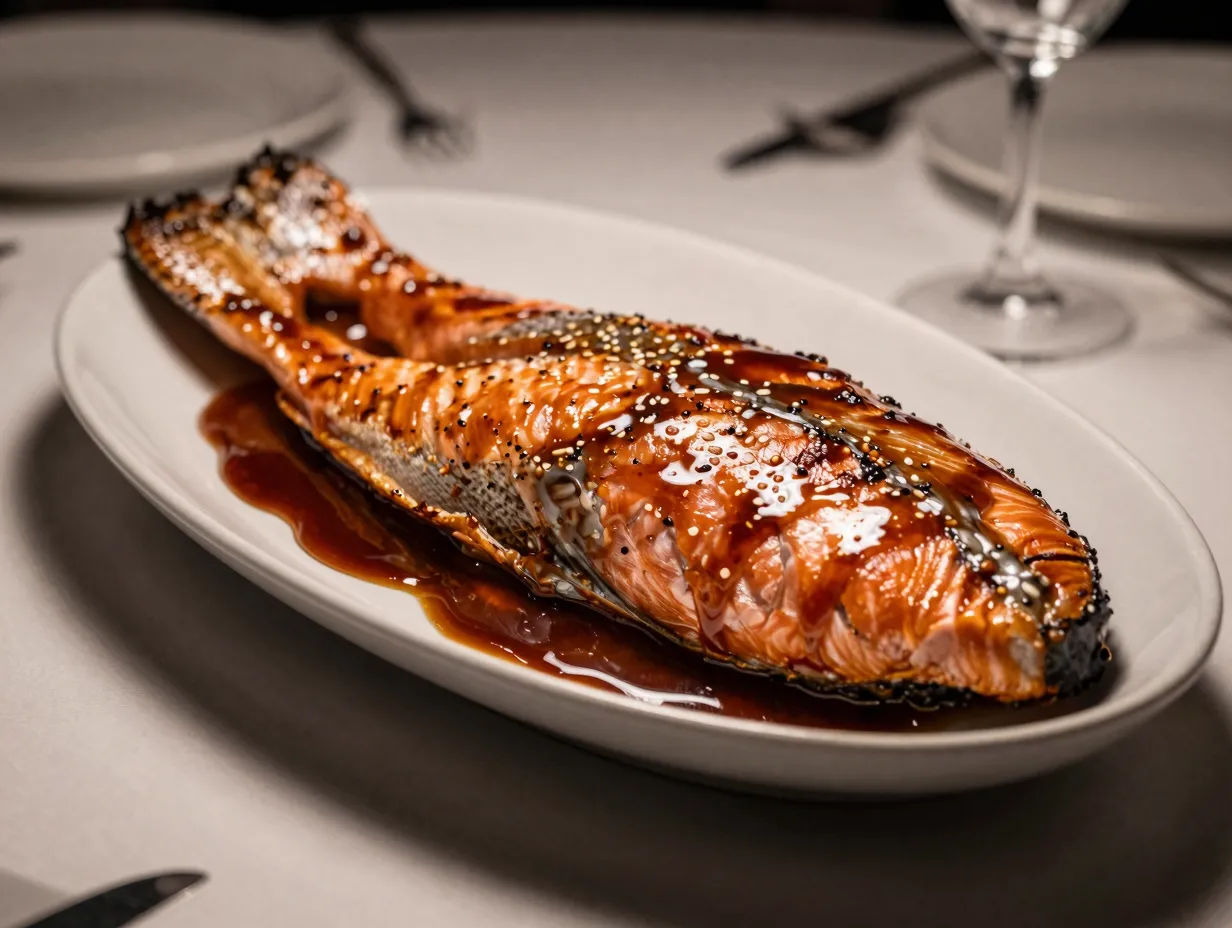 Miso marinated whole side of salmon for entertaining
