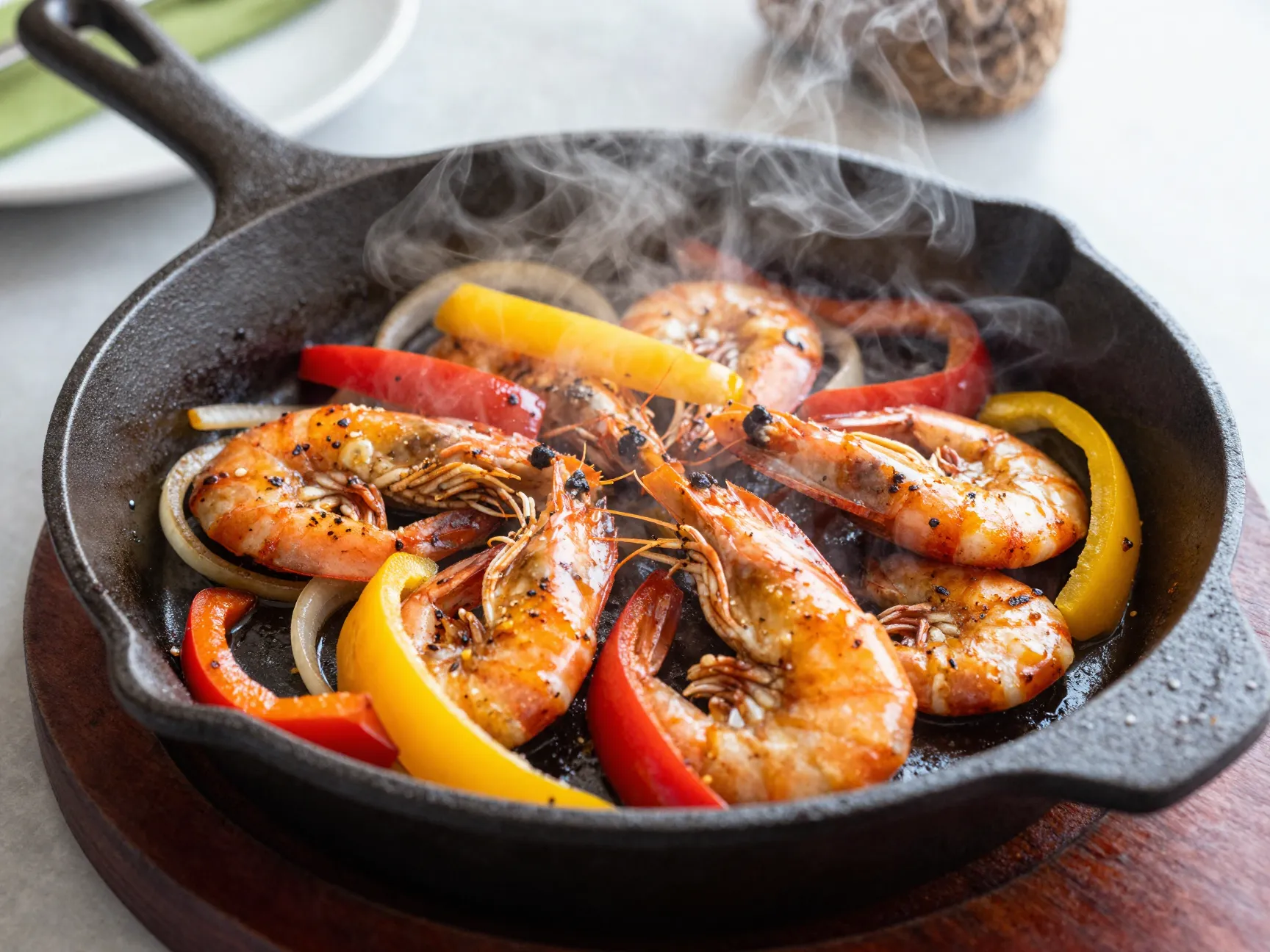 Shrimp fajitas