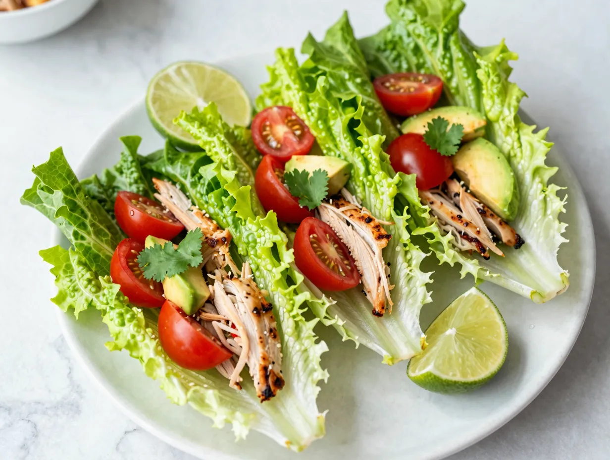Avocado chicken lettuce wraps