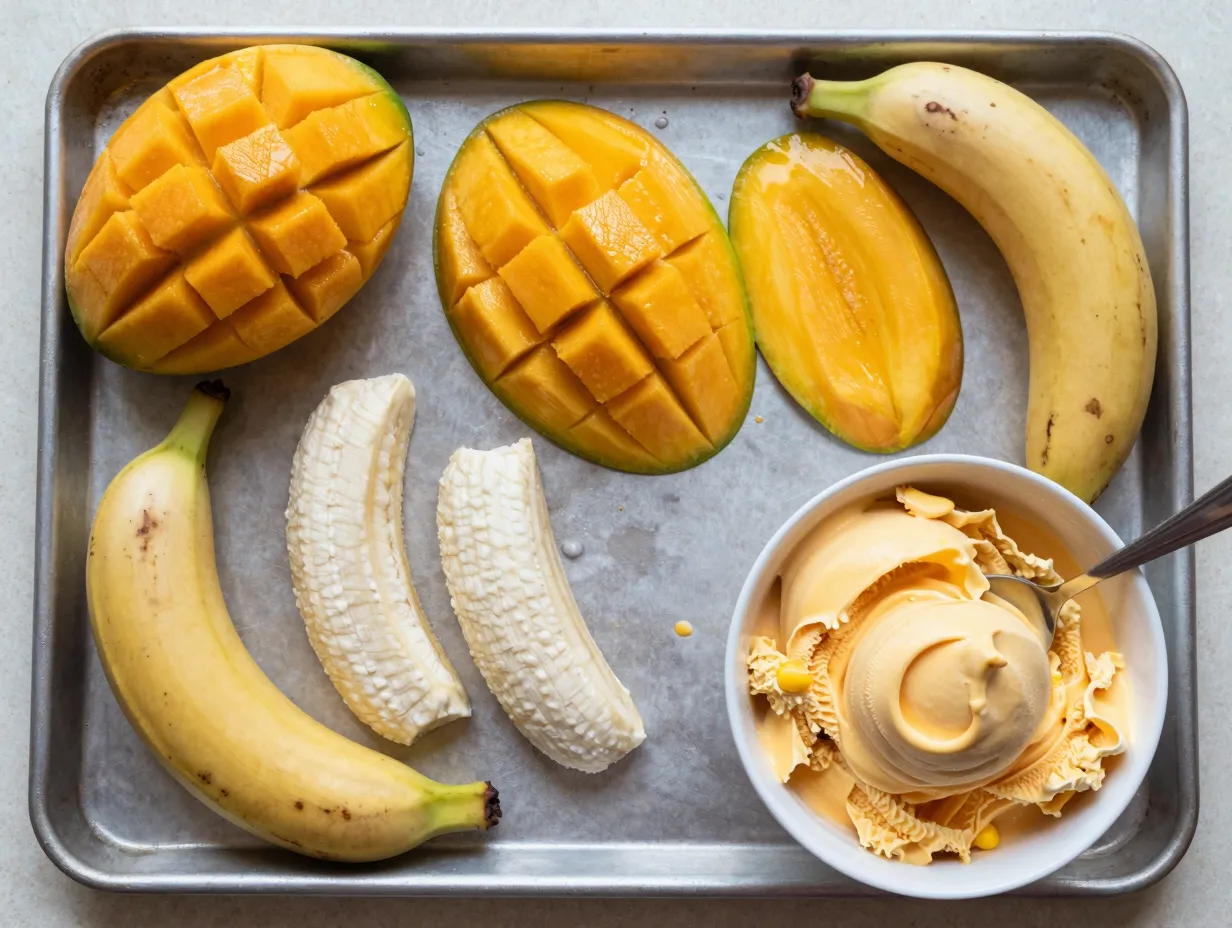 Mango banana ice cream