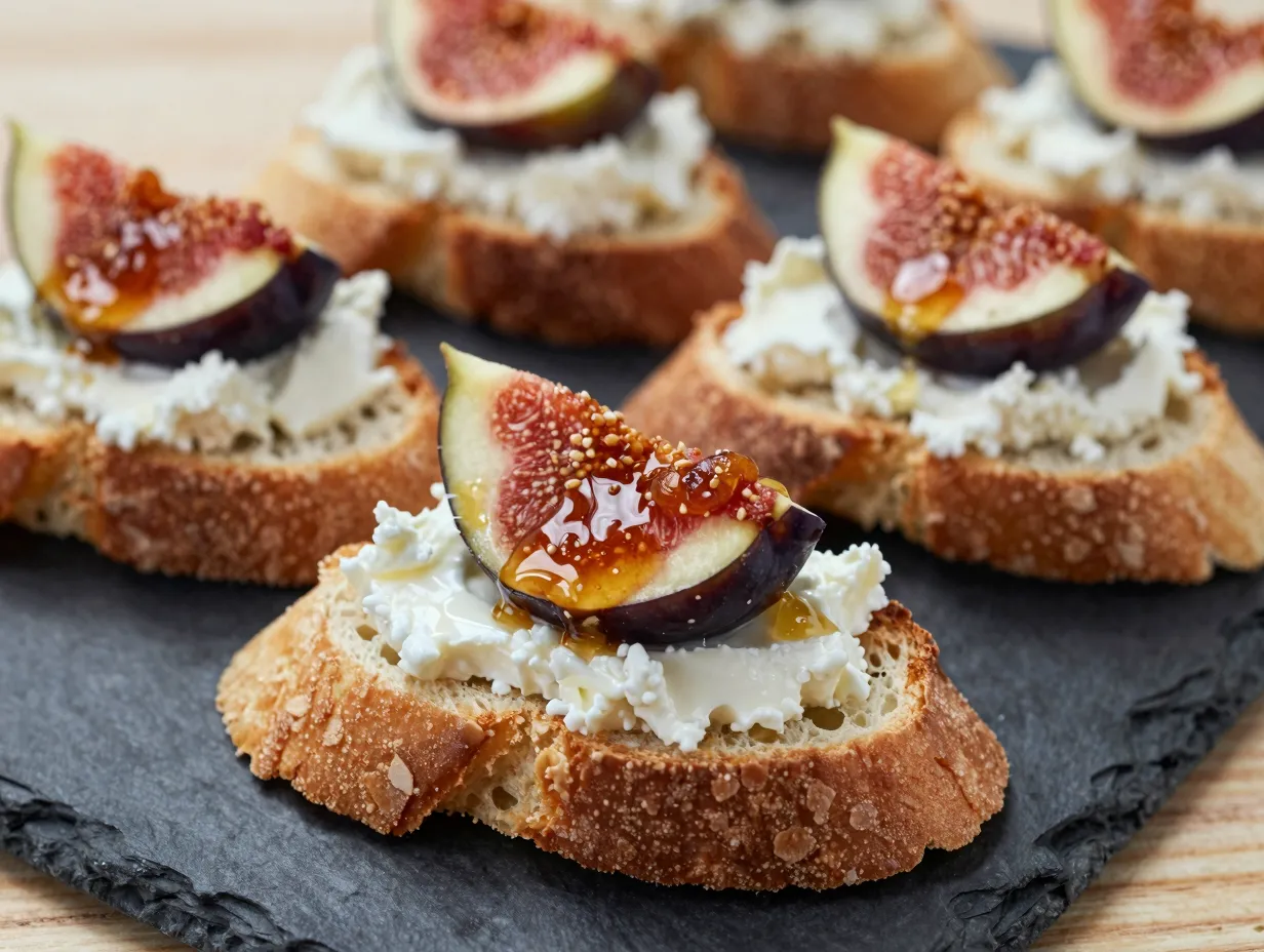 Goat cheese and fig crostini