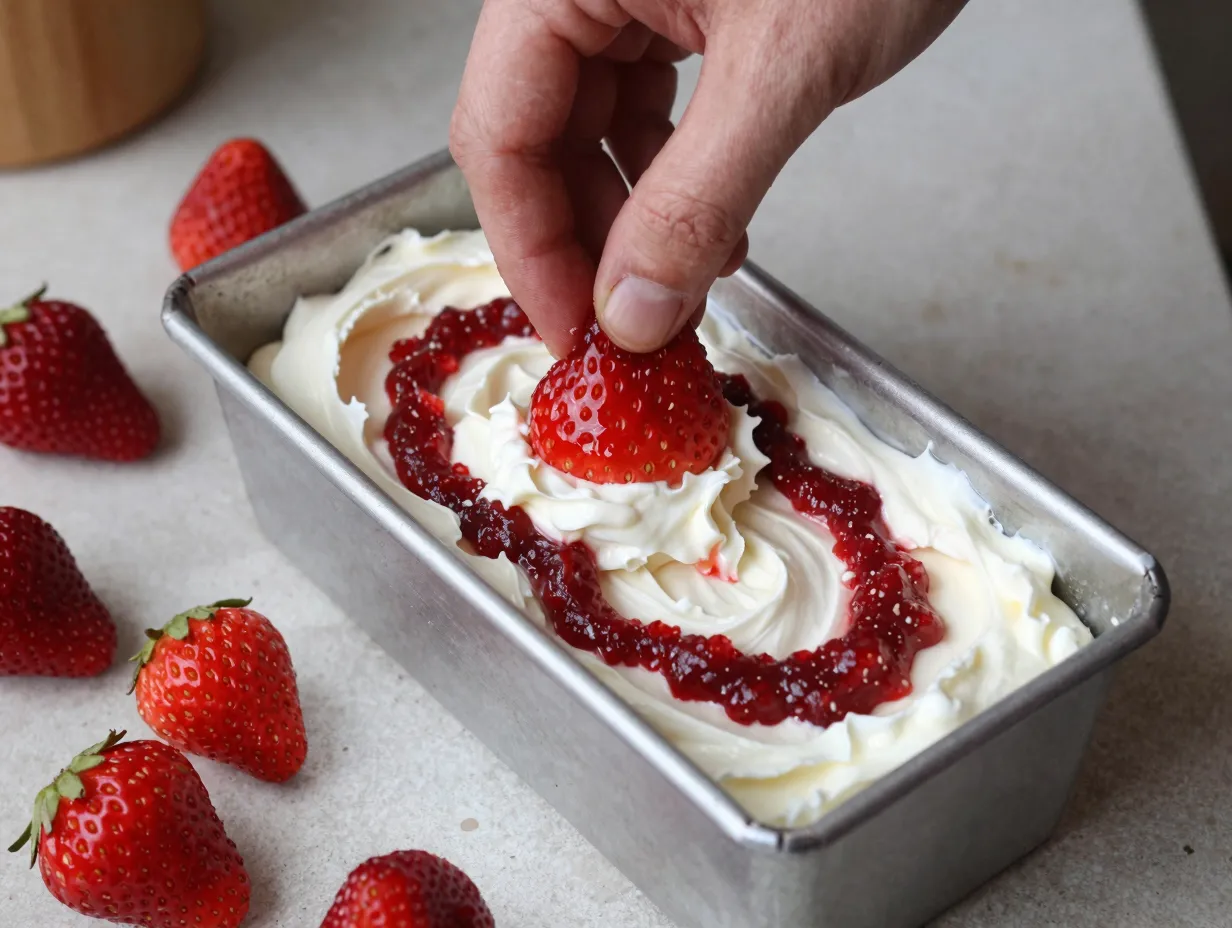 Strawberry no churn ice cream