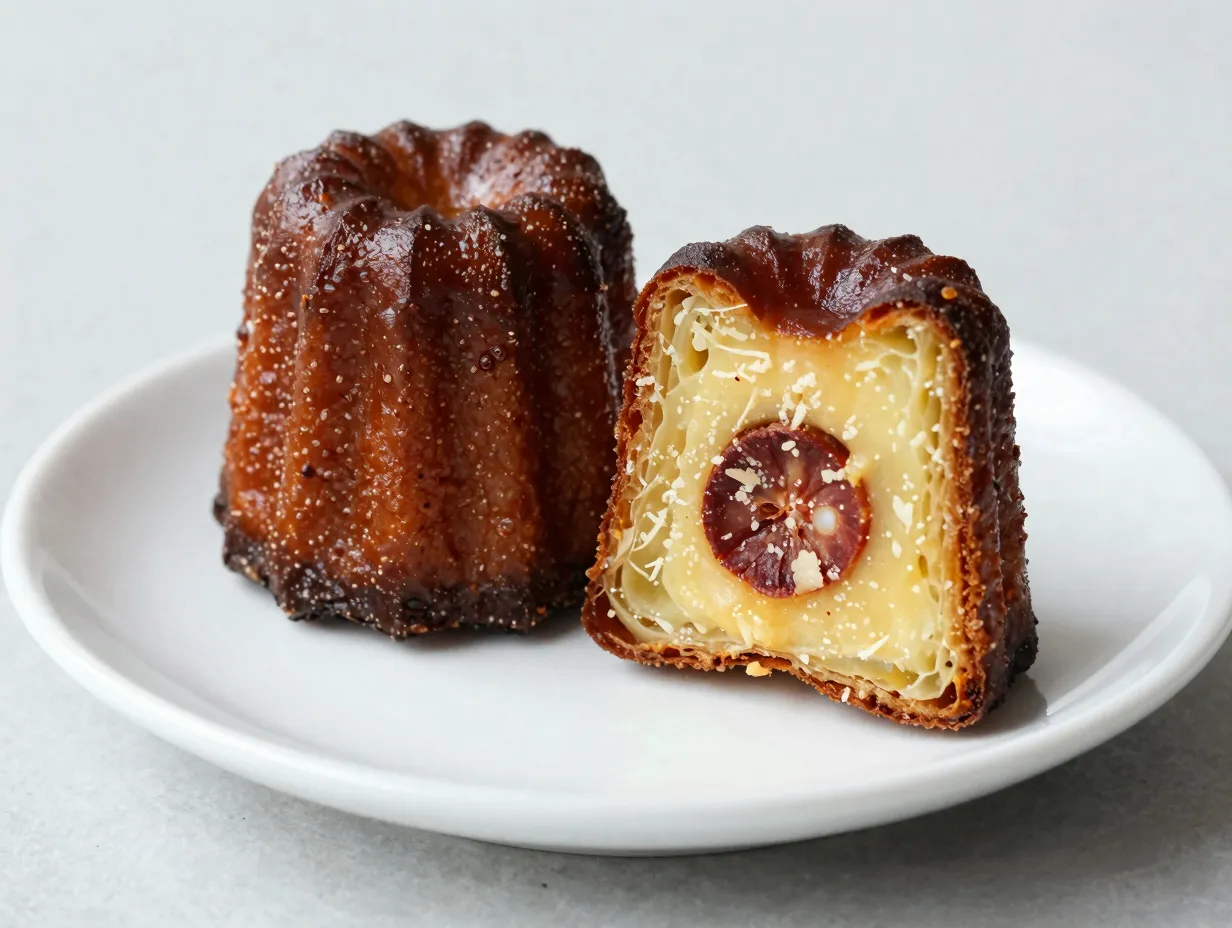 French salty canneles with chorizo and parmesan