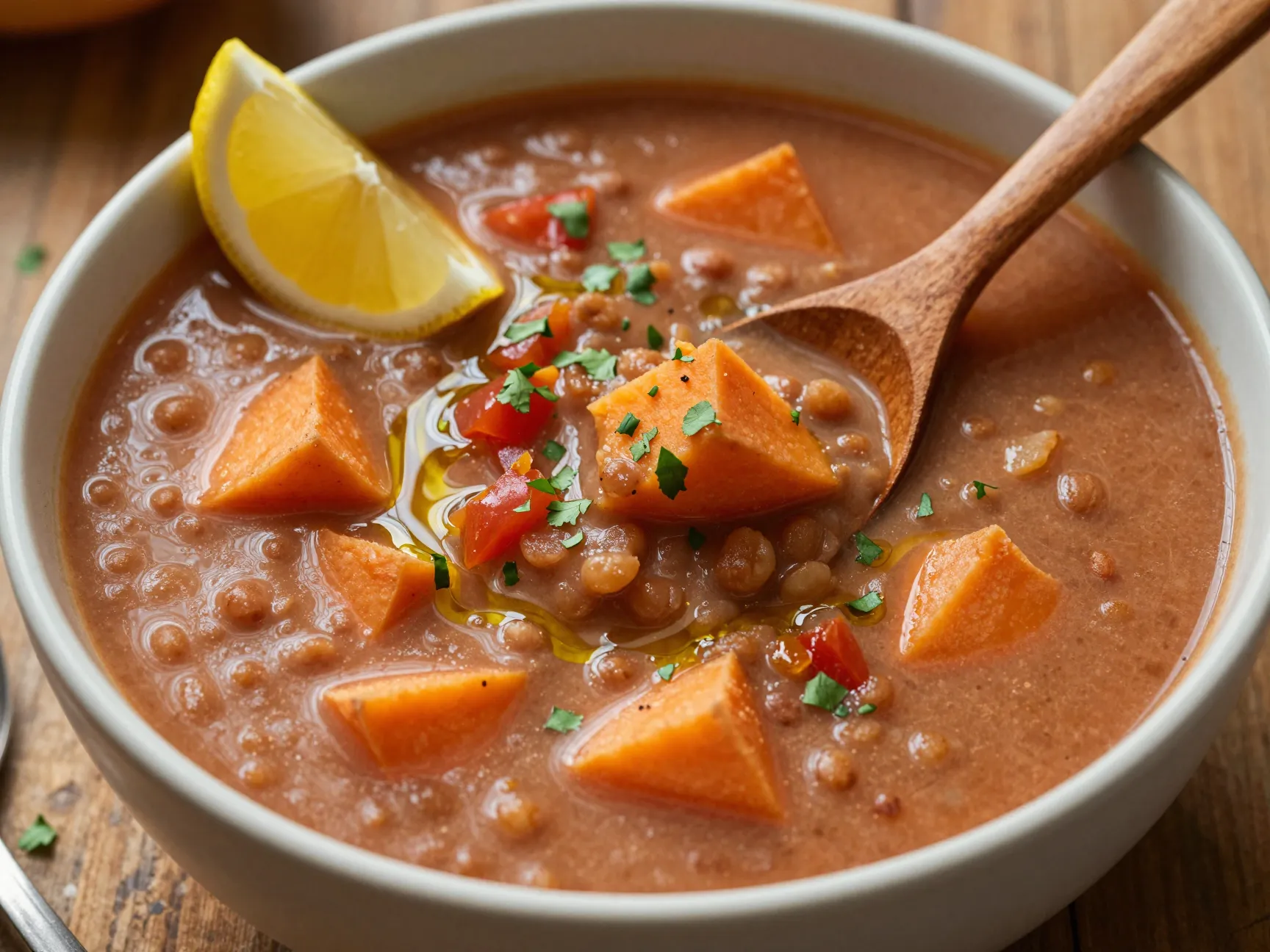 Lentil and sweet potato soup