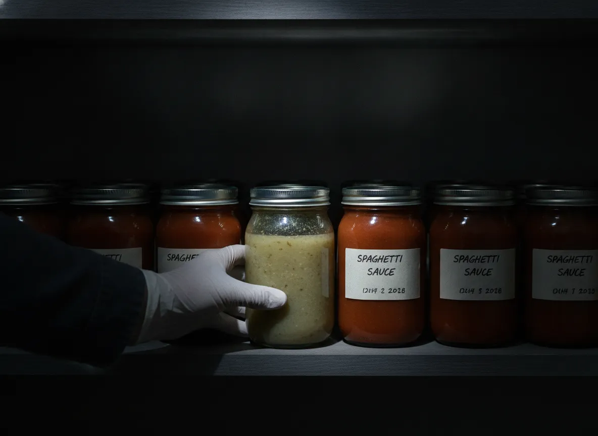 Store canned jars correctly and check for spoilage before eating