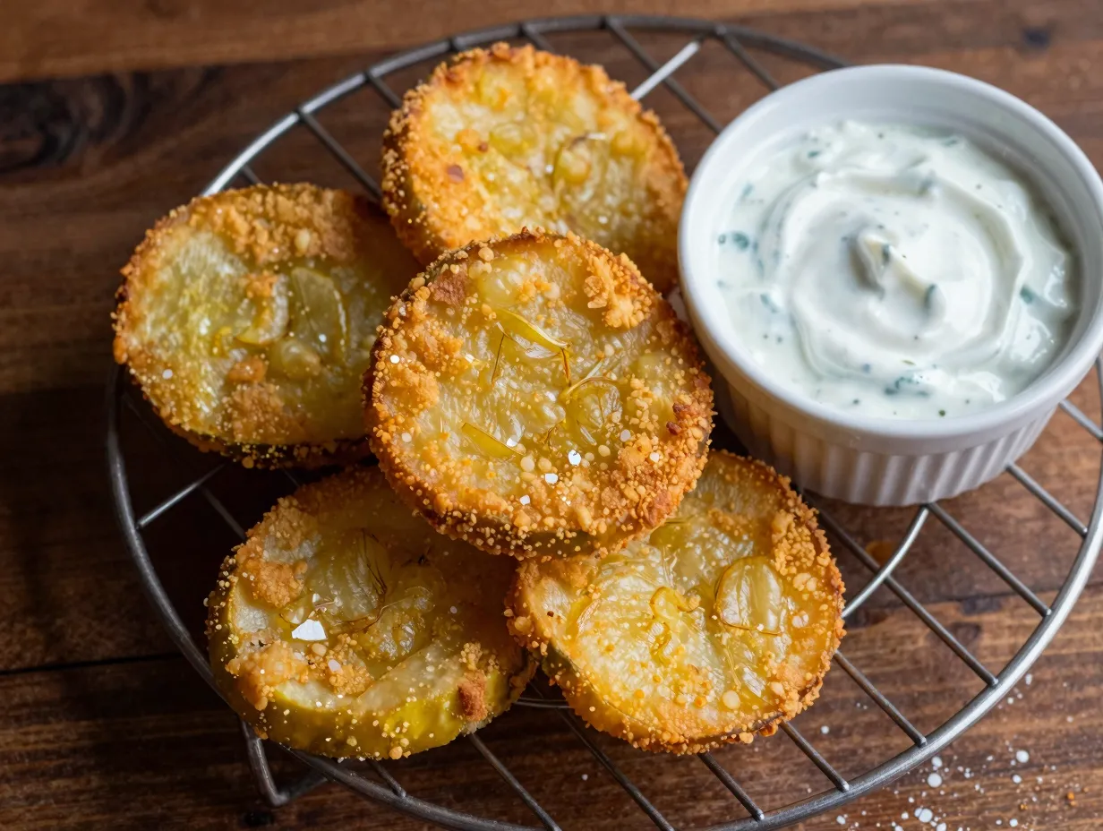 Classic southern double dredge fried pickles