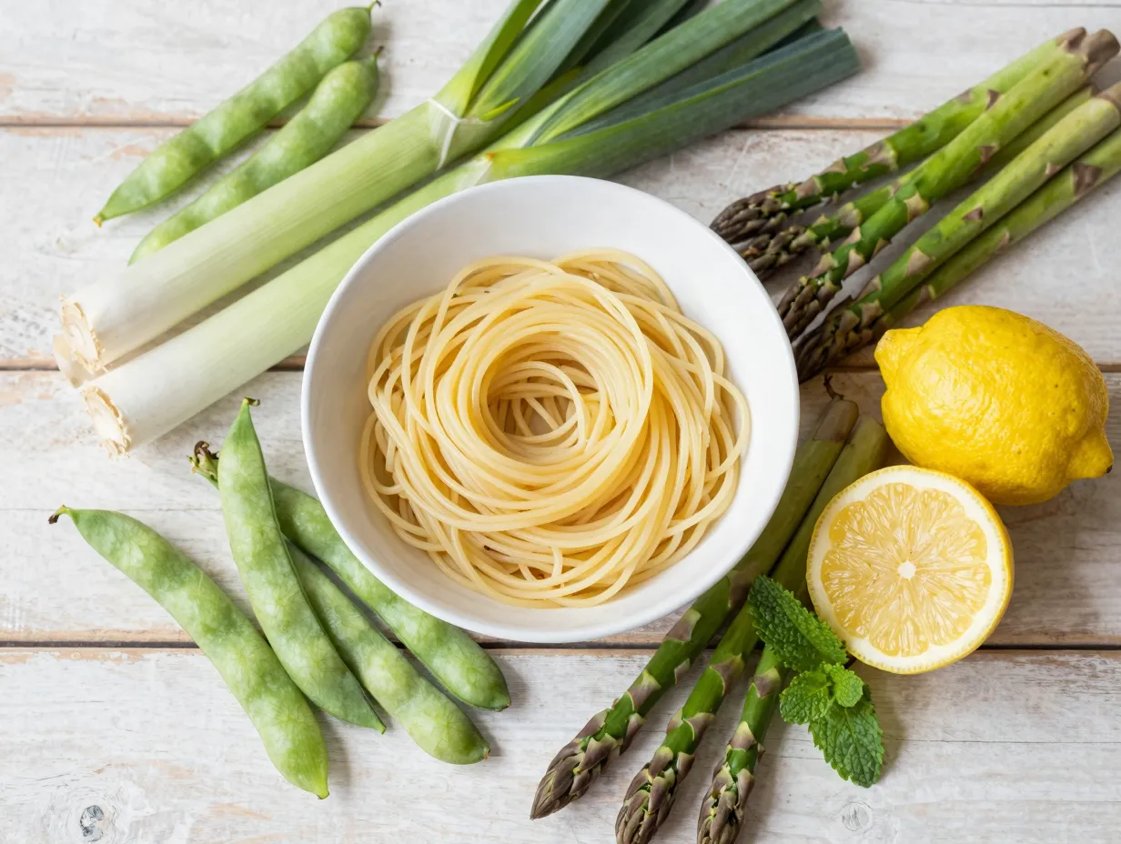 Healthy pasta primavera