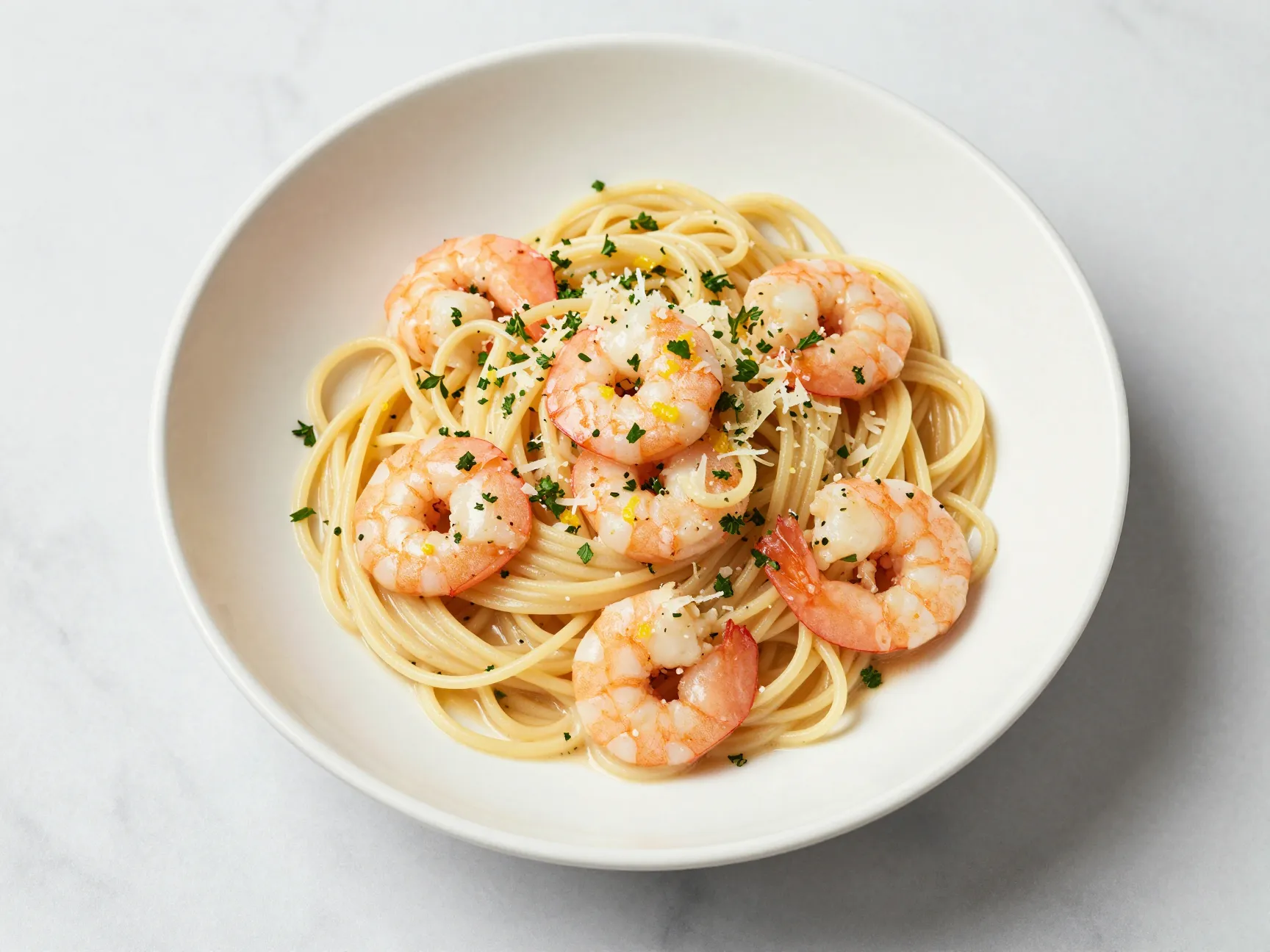 Lemon herb shrimp pasta